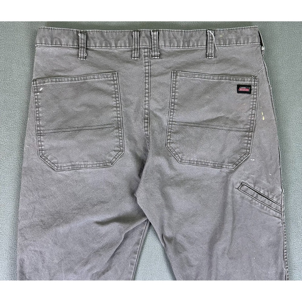 Dickies Pants 36x33 Grey Canvas Paint Stain Distressed Faded Grunge Y2K Workwear